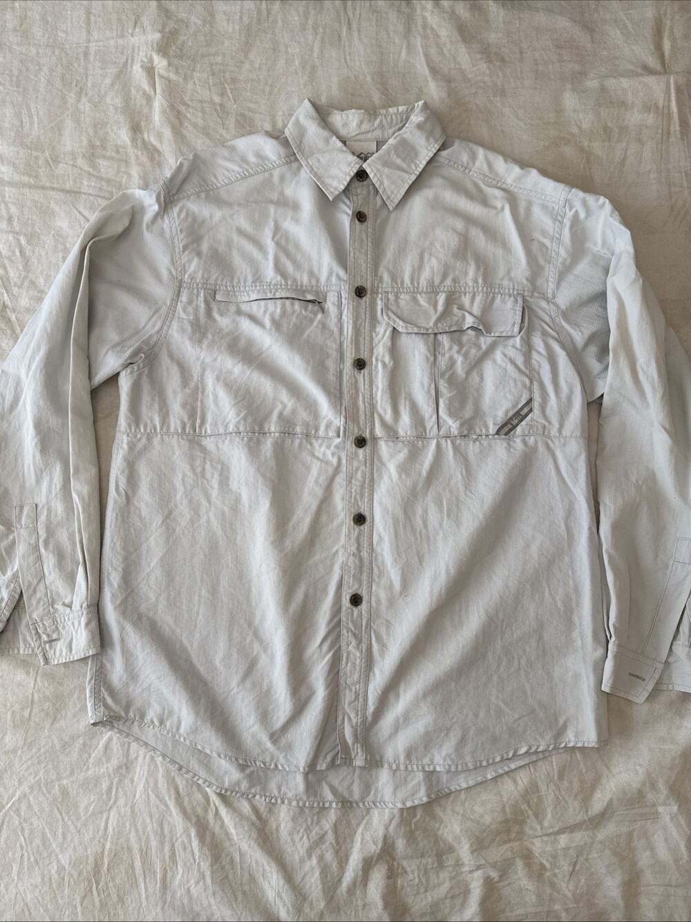 REI Hiking Shirt Men’s Small Gray Long Sleeve Lightweight Fishing Outdoors